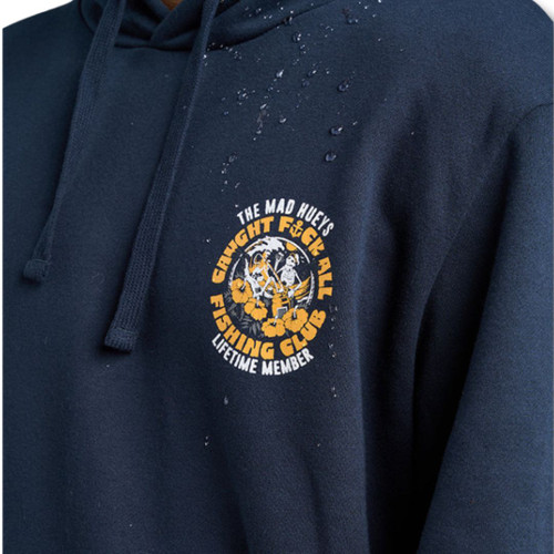 Mad Hueys Tropic Caught FK All Fishing Hooded Pullover - Navy