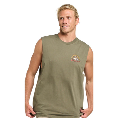 The Mad Hueys Cookedatoo Trio Muscle Tank Olive The Mad Hueys Cookedatoo Trio Muscle Tank Olive