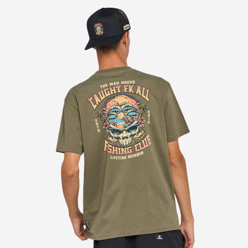 The Mad Hueys Caught FK All Skull | SS Tee - Olive