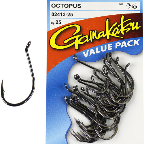Gamakatsu Octopus Hook Black 25 Pack