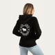 Ringers Western Signature Bull Womens Pullover Hoodie - Black with White Print