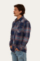 Ringers Western Cooma Mens Flanno Semi Fitted Shirt - Navy / Red