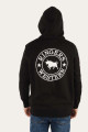 Ringers Western Signature Bull Mens Pullover Hoodie - Black with White Print