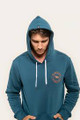 Ringers Western Signature Bull Mens Pullover Hoodie - Petrol Blue with Copper Print