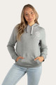 Signature Bull Womens Pullover Hoodie - Grey Marle with White Print