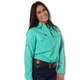 Ringers Western Pentecost River Womens Half Button Work Shirt - Mint