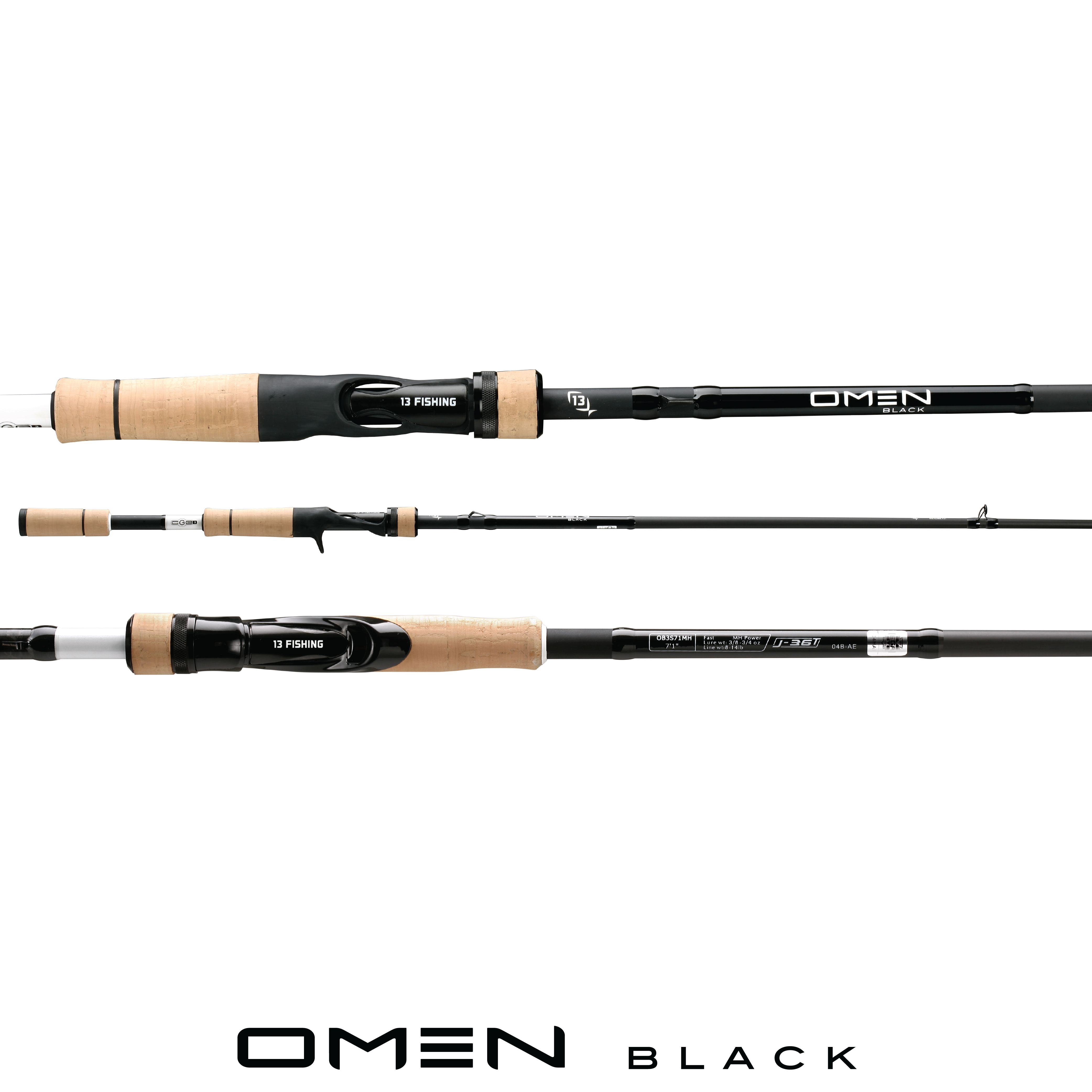 13 Fishing Fate Black Medium/Light Spin Rod 8-14lb 2pc