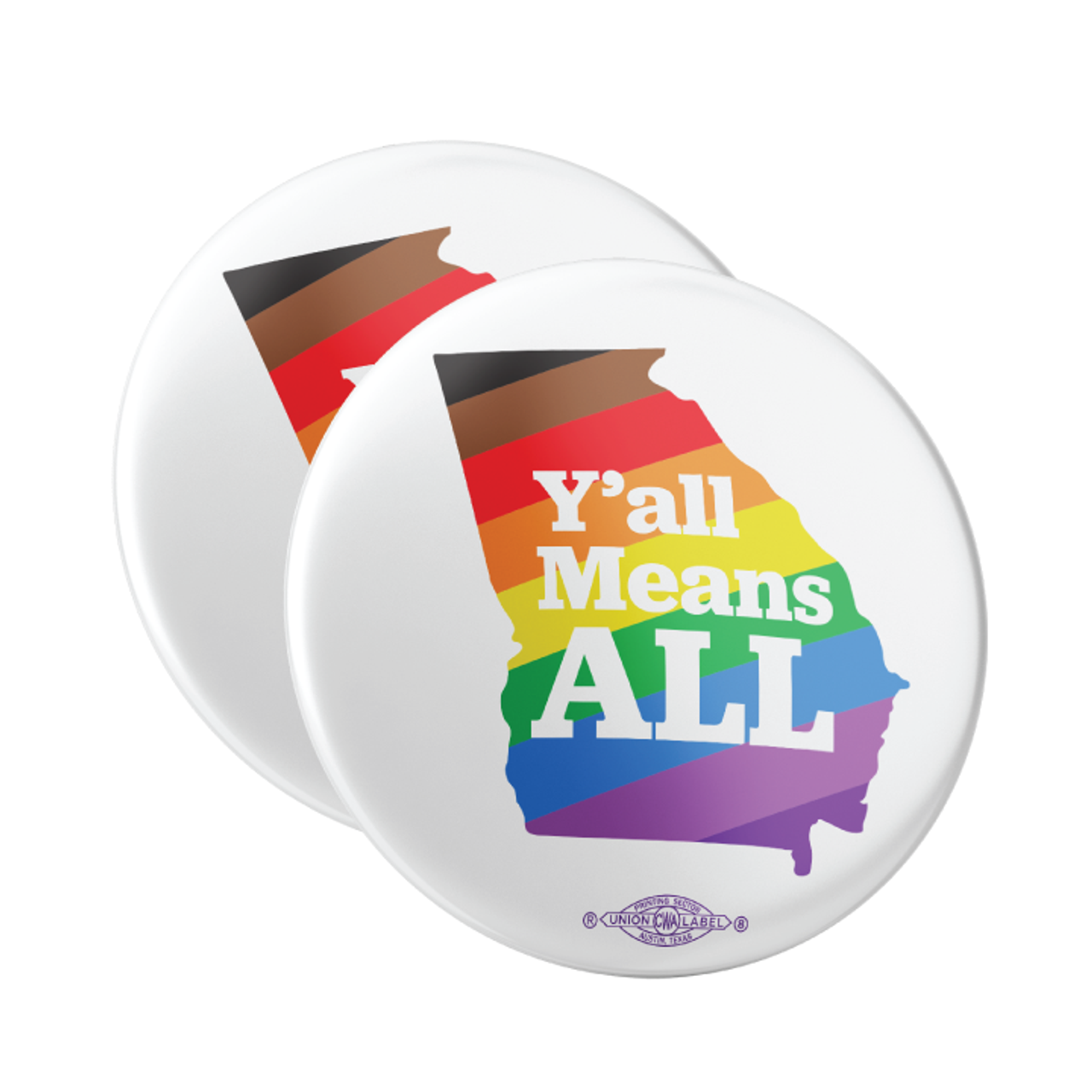 Y All Means All 2 25 Pin Back Button Pack Of Two Democratic