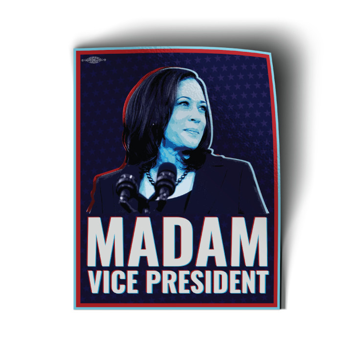 Madam Vice President (3" x 4" Vinyl Sticker -- Pack of Two ...