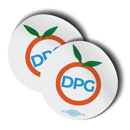 Peach Logo (3.5" x 3.5" Vinyl Sticker -- Pack of Two!)