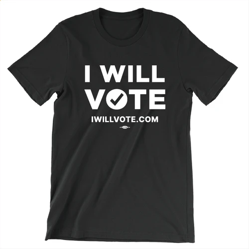 I Will Vote - English (Unisex Black Tee)