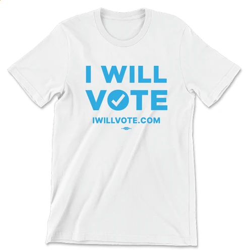 I Will Vote - English (Unisex White Tee)