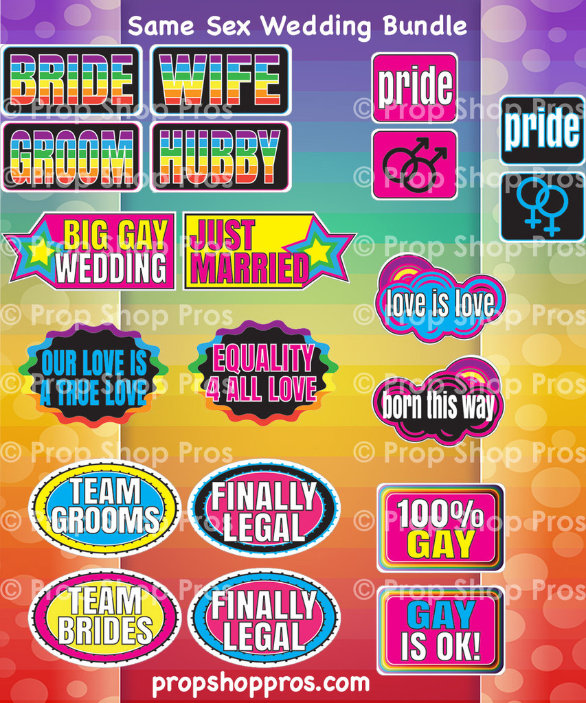 Same Sex Wedding Signs | Photo Booth Props | Prop Signs 