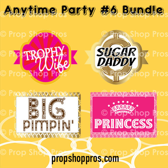 Party Signs | Anytime Party "6" | B-STOCK | Photo Booth Props | Prop Signs