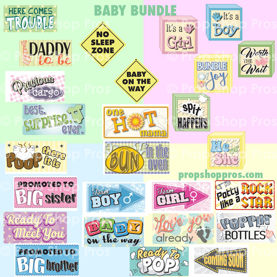 Baby Shower Signs Photo Booth Props Prop Signs