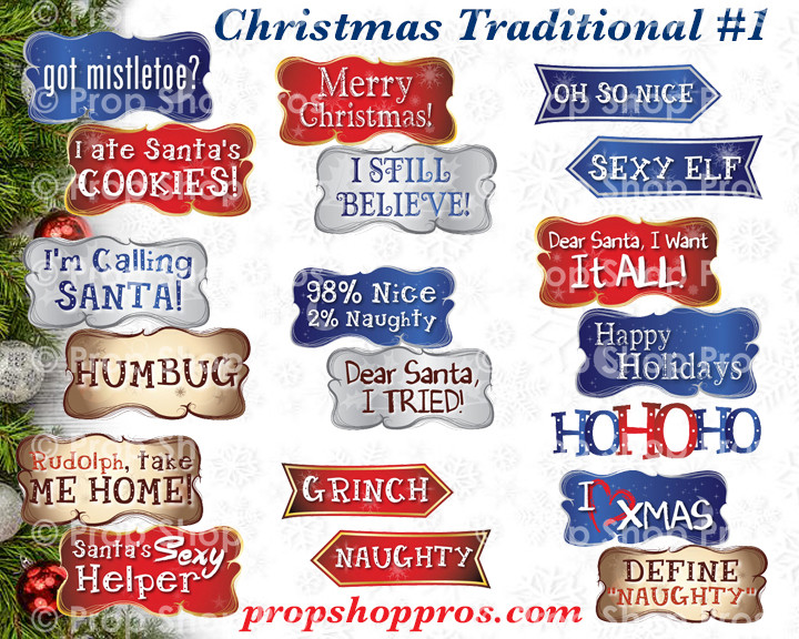 Christmas Signs | Traditional Part #1 | B-STOCK | Photo Booth Props | Prop Signs