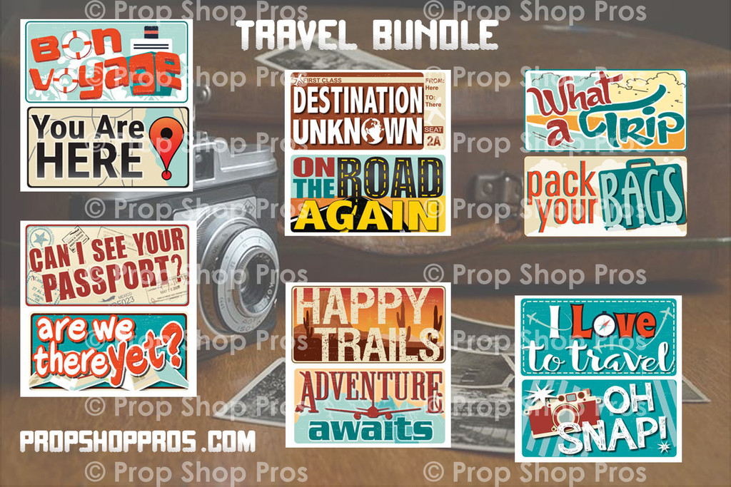 travel photo booth props