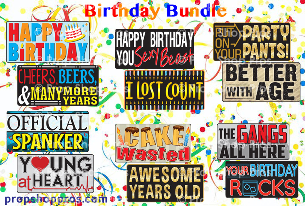 photo booth props signs birthday