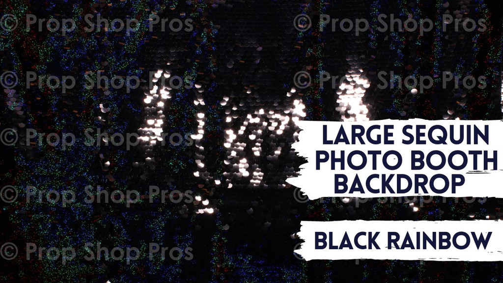 BLACK RAINBOW LARGE SEQUIN PHOTO BOOTH BACKDROP | PHOTO BOOTH BACKDROPS