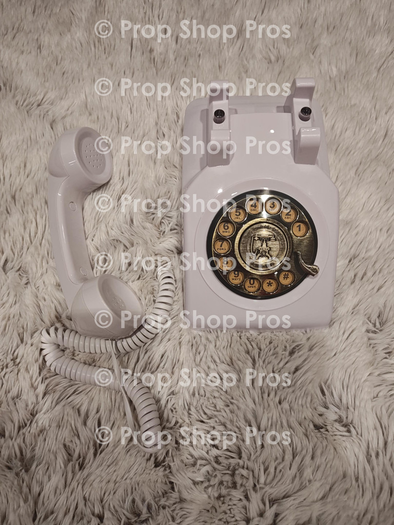 WHITE METAL ROTARY AUDIO GUEST BOOK PHONE | AUDIO GUEST BOOK PHONE