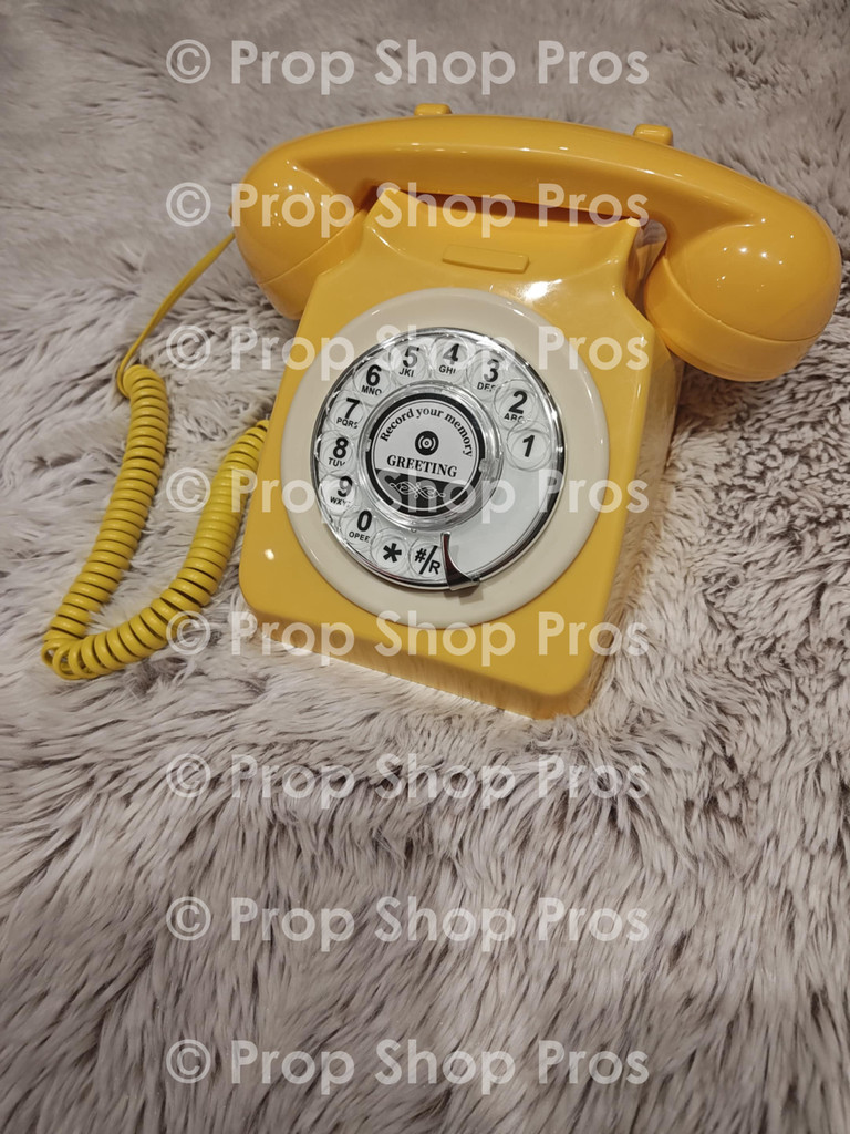 YELLOW ROTARY AUDIO GUEST BOOK PHONE | AUDIO GUEST BOOK PHONE