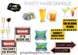 Party Hard Signs | B-STOCK | Photo Booth Props | Prop Signs 