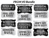 Prom Signs | Prom Part #3 | (Partial Bundle)(Three Signs) 3 Of 6 Signs B-STOCK | Photo Booth Props | Prop Signs  