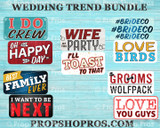 Wedding Signs | Wedding Trend | (Partial Bundle)(Four Signs) 4 Of 5 Signs B-STOCK | Photo Booth Props | Prop Signs