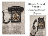 BLACK METAL ROTARY AUDIO GUEST BOOK PHONE | AUDIO GUEST BOOK PHONE