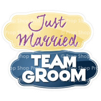 Prop Shop Pros Wedding Photo Booth Props Just Married & Team Groom