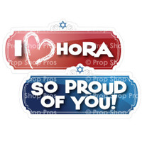 Prop Shop Pros Mitzvah Photo Booth Props I Heart Hora & So Proud Of You