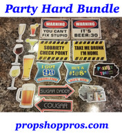 Party Signs | Party Hard Signs | Photo Booth Props 