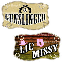 Prop Shop Pros Western Photo Booth Props Gunslinger & Lil Missy