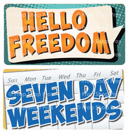 Prop Shop Pros Retirement Photo Booth Props Hello Freedom & Seven Day Weekends