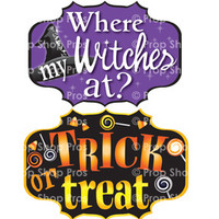 Halloween Signs | Halloween Part #2 | (Partial Bundle)(Twelve Signs) 12 Of 13 Signs B-STOCK | Photo Booth Props | Prop Signs