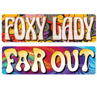 Prop Shop Pros Hippie 70s Photo Booth Props Foxy Lady & Far Out 