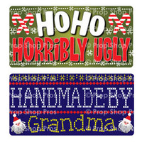 Prop Shop Pros Ugly Sweater Photo Booth Props Ho Ho Horribly Ugly & Handmade By Grandma