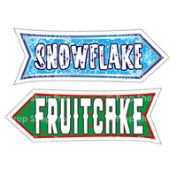 Prop Shop Pros Christmas Photo Booth Props Snowflake & Fruitcake 