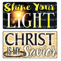 Prop Shop Pros Faith Photo Booth Props Shine Your Light & Christ Is My Savior B-Stock 