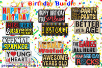 Birthday Signs | Any Age | B-STOCK | Photo Booth Props | Prop Signs