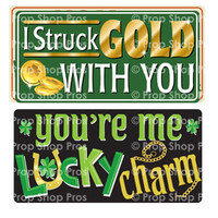 Prop Shop Pros St Patricks Day Photo Booth Props I Struck Gold With You & You're Me Lucky Charm