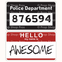 Photo Booth Props Police Department & Hello My Name Is Awesome