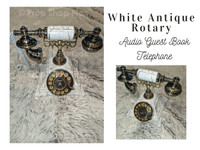 ANTIQUE WHITE AUDIO GUEST BOOK PHONE | AUDIO GUEST BOOK PHONE 