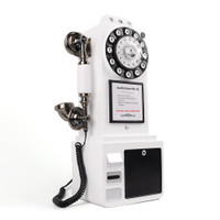 WHITE PAYPHONE STYLE AUDIO GUEST BOOK PHONE | AUDIO GUEST BOOK 