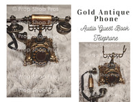 GOLD ANTIQUE ROTARY AUDIO GUEST BOOK PHONE | AUDIO GUEST BOOK PHONE