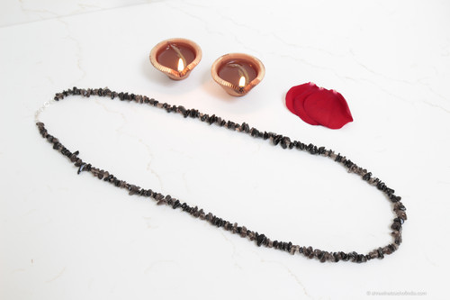Black And Brown Irregular Shaped Elegant Long Stone Necklace
