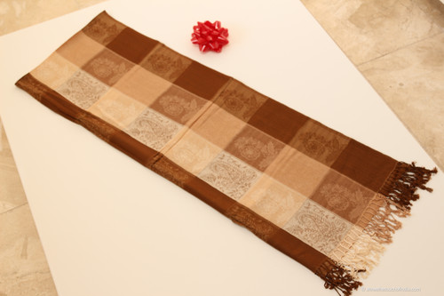 Pashmina Stole with Shades Of Brown and Cream