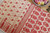 Red and white cotton Jamdani saree with red floral design