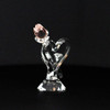 Heart & Long Pink Rose Crystal Figurine - Side