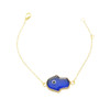 Evil Eye Gold-Plated Bracelet - Blue Hamsa Hand